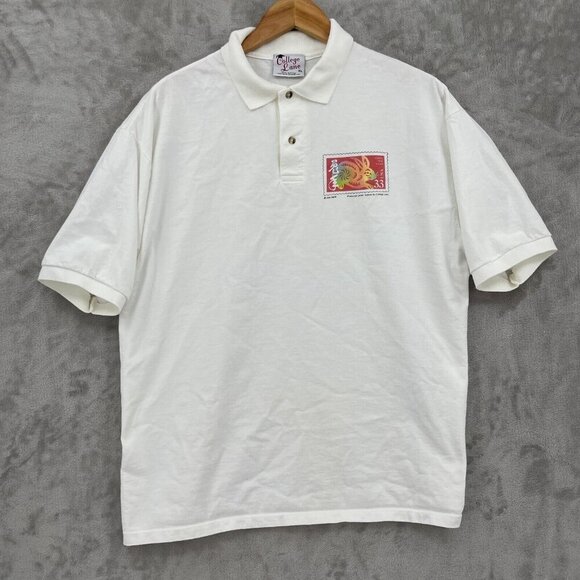 Vintage USPS 1998 Lunar New Year Stamp Year of the Rabbit Polo Shirt